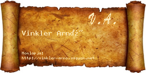 Vinkler Arnó névjegykártya